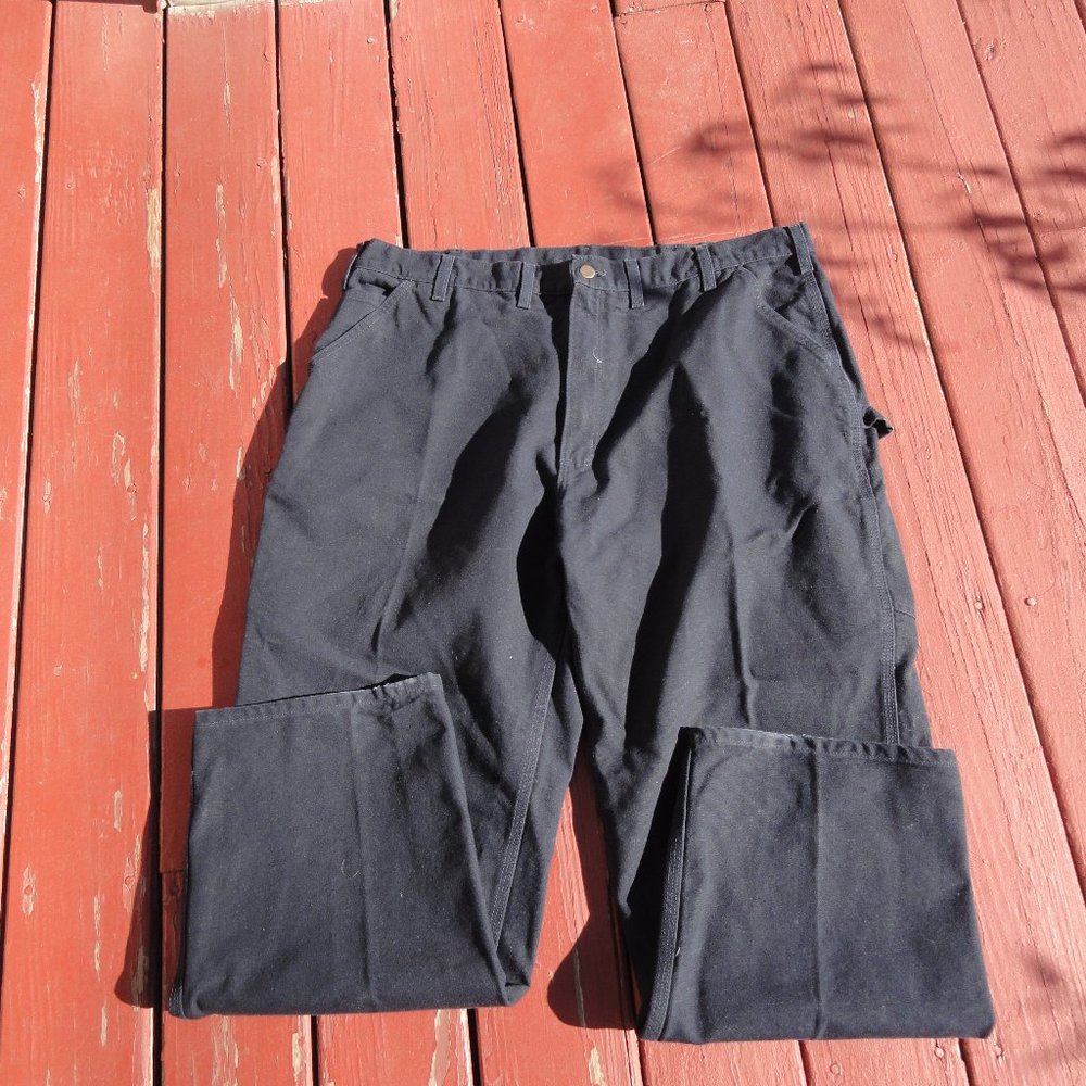 Carhartt Dark blue Carpenter jeans 44x32 gently used~boot cut cuffs~Work…